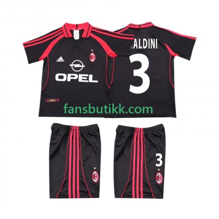 Fotballdrakt AC Milan MALDINI 3 2000 2001 Barn Retro Tredjetrøye Kortermet